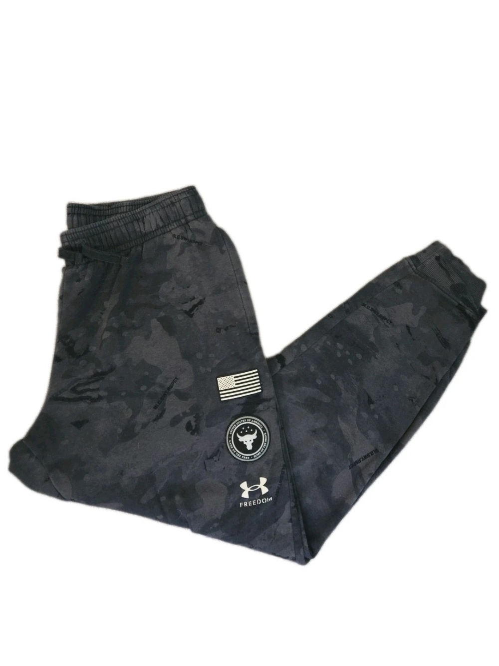 UA Project Rock Freedom Camo Fleece Joggers Mens L